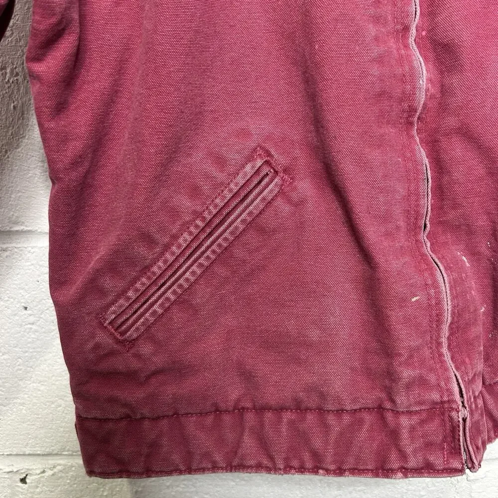 Y2K Carhartt Sherpa-Lined Detroit Jacket “Raspberry” WJ097 - Picture 5 of 16